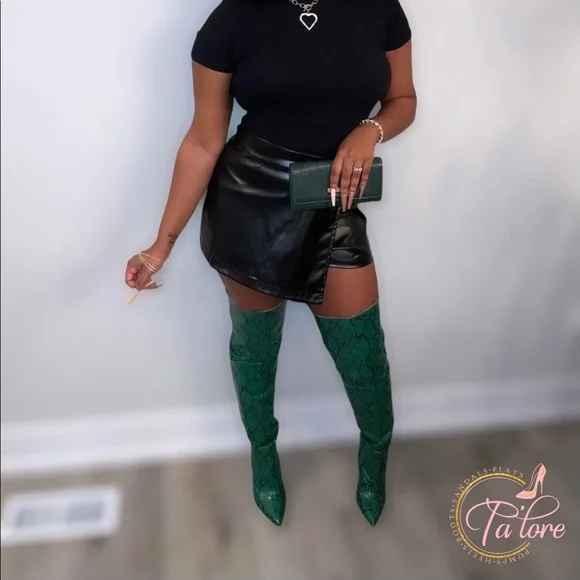 Over The Knee Snakeskin Boots - Picture 5 of 5